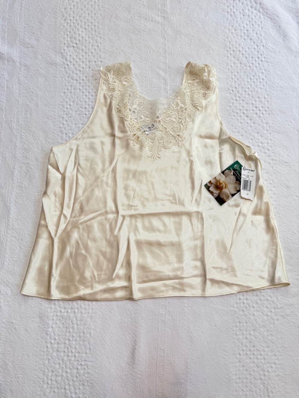 CINEMA ETOILE Ivory Cami Tank Top Silky Satin Womens Size 1X NWT Shirt
